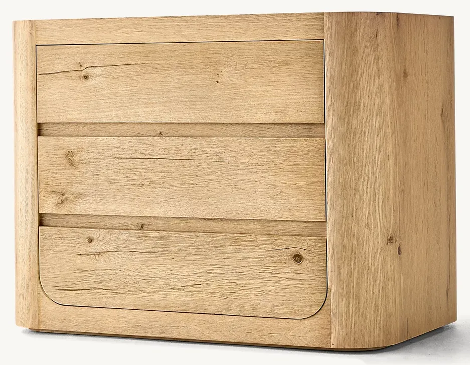 Table de chevet Lalinde 3 tiroirs vintage, vue 2 sur 6