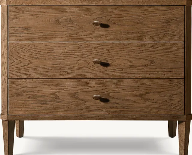 Table de chevet Lucéram en chêne 3 tiroirs — tables de chevet