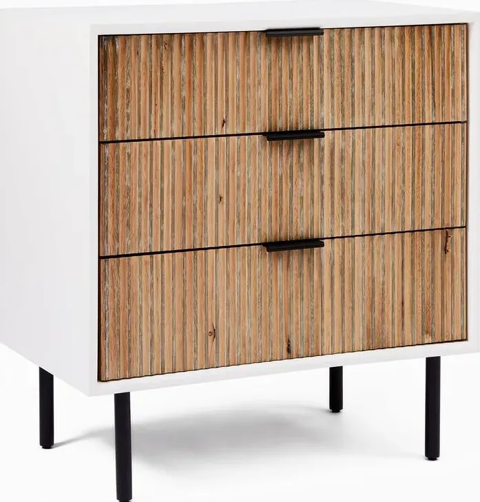 Table de chevet Marvejols 3 tiroirs scandinave, vue 6 sur 6