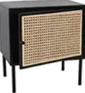 Table de chevet Menthon en rotin, vue 2 sur 4
