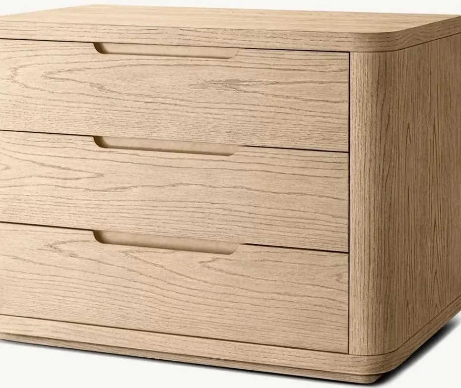 Table de chevet Nasbinals 3 tiroirs scandinave, vue 3 sur 6