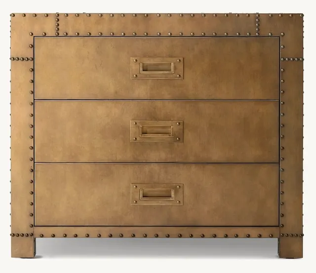Table de chevet Olonzac en bois massif 3 tiroirs — tables de chevet