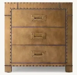 Table de chevet Olonzac en bois massif 3 tiroirs, vue 2 sur 4