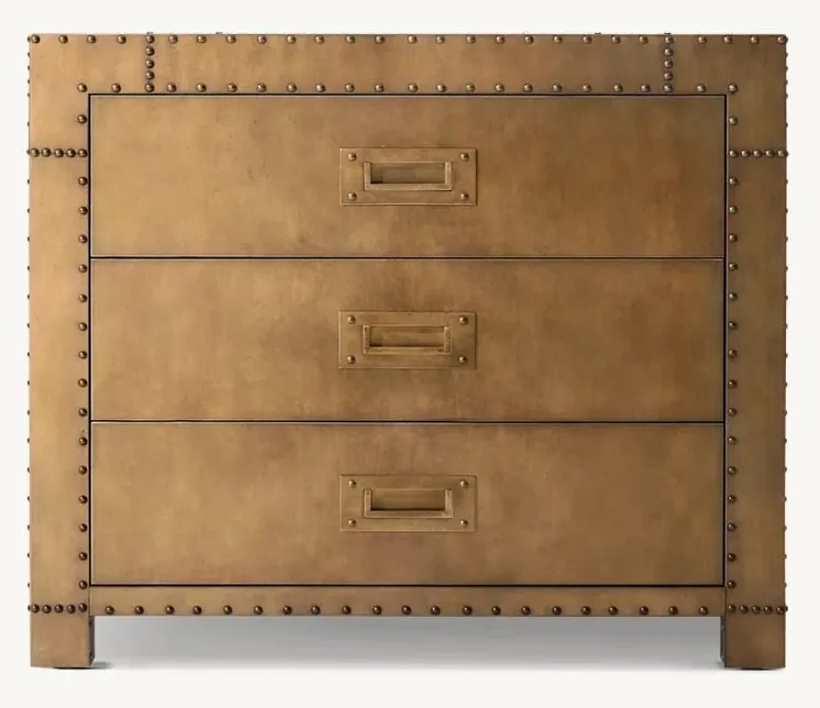 Table de chevet Olonzac en bois massif 3 tiroirs, vue 4 sur 4