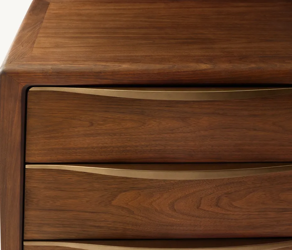 Table de chevet Ornans en bois massif brun, vue 4 sur 6