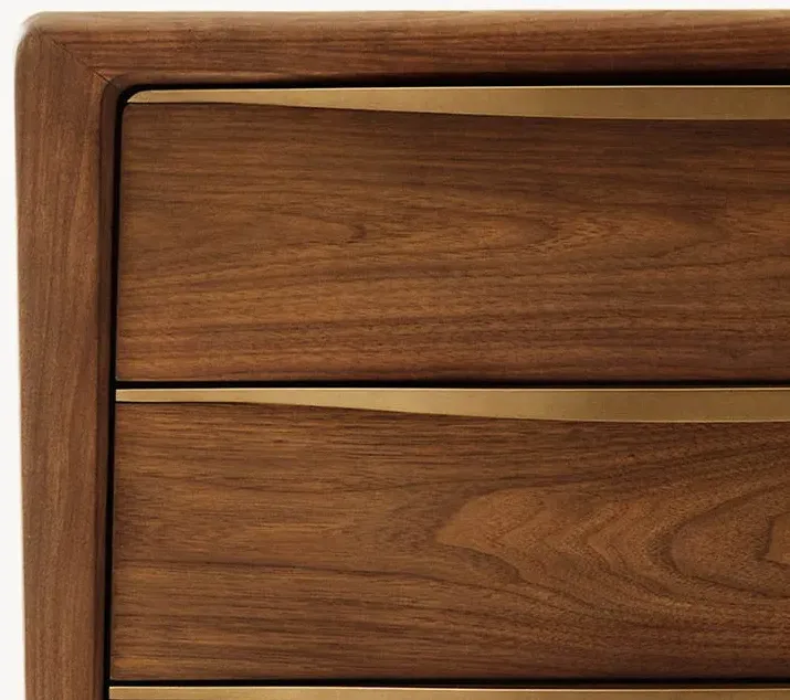 Table de chevet Ornans en bois massif brun, vue 5 sur 6
