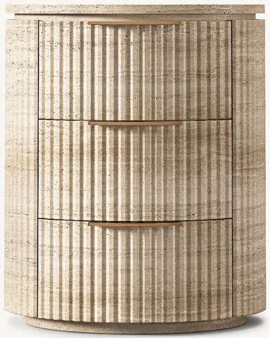 Table de chevet Sare en travertin — tables de chevet