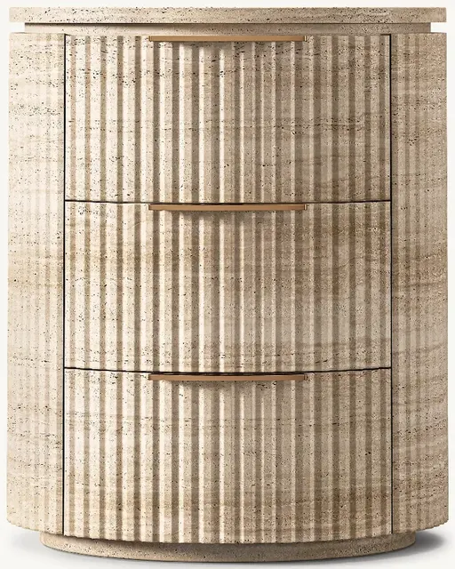 Table de chevet Sare en travertin — tables de chevet