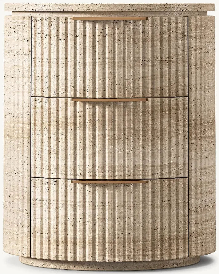 Table de chevet Sare en travertin, collection tables de chevet ELWOOD HOME