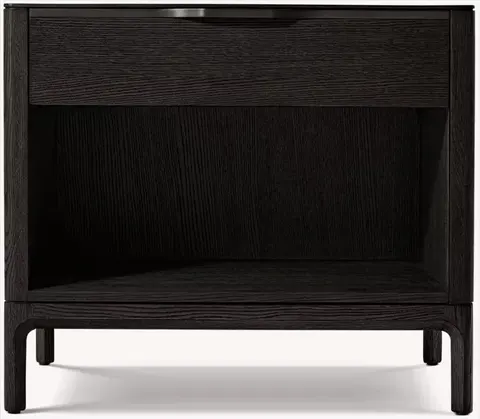 Table de chevet Tournon en bois massif noir — tables de chevet