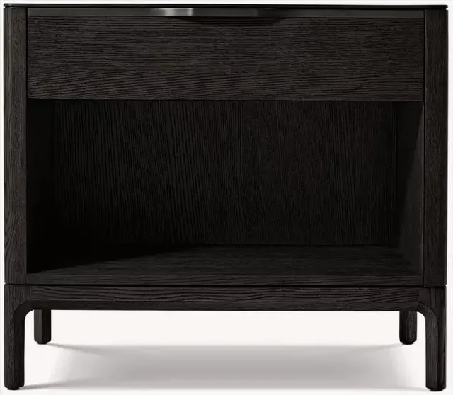 Table de chevet Tournon en bois massif noir — tables de chevet