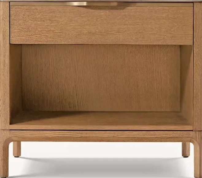 Table de chevet Tournon en bois massif noir, vue 2 sur 6