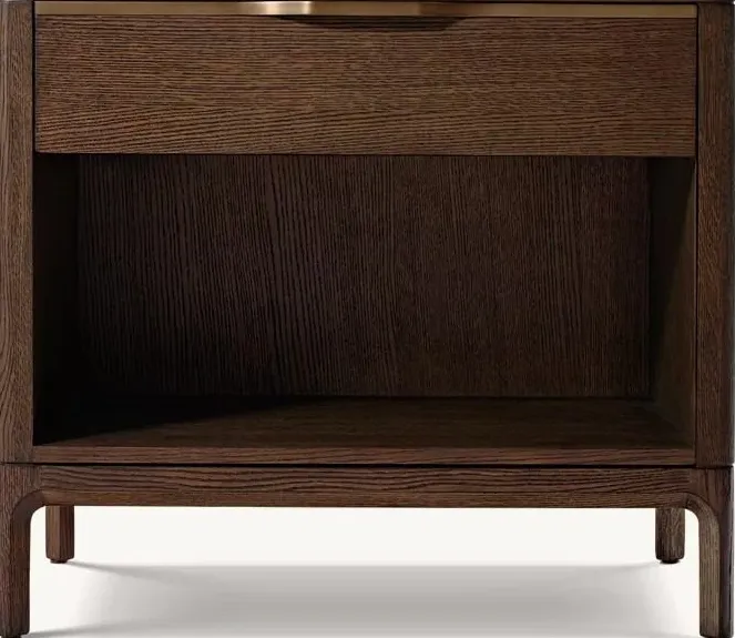 Table de chevet Tournon en bois massif noir, vue 3 sur 6