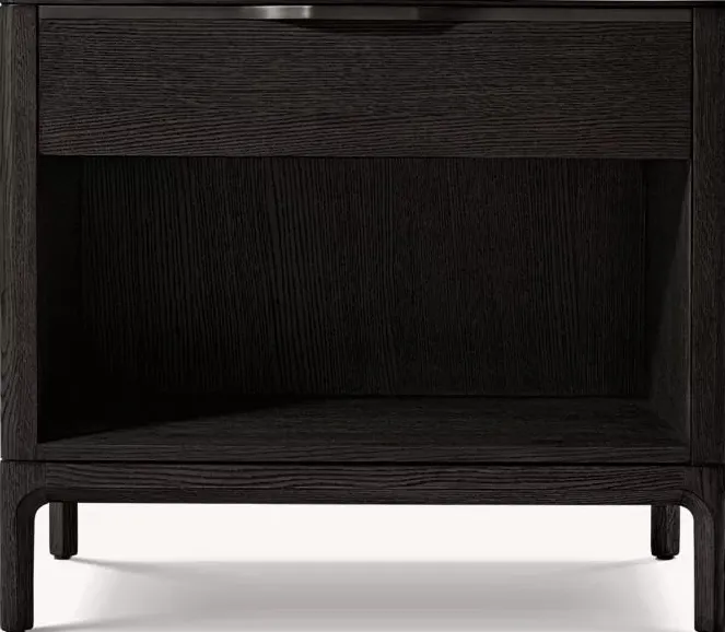Table de chevet Tournon en bois massif noir, vue 4 sur 6