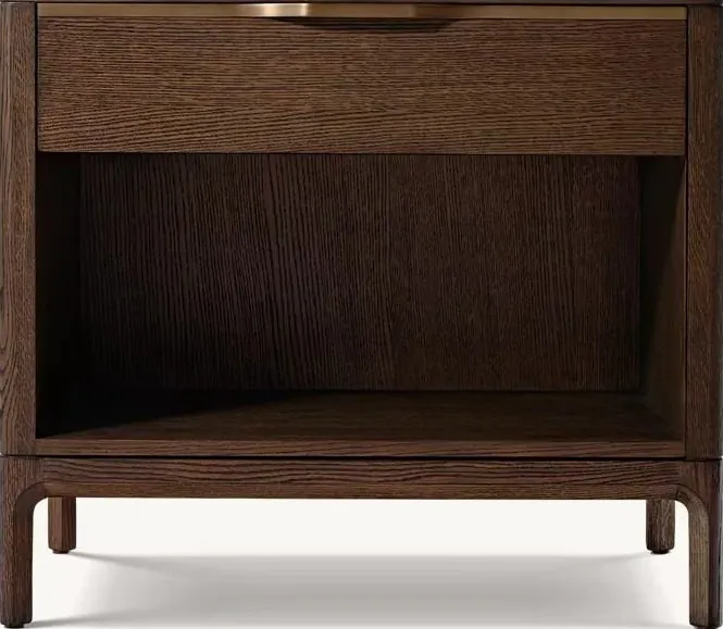 Table de chevet Tournon en bois massif noir, vue 5 sur 6