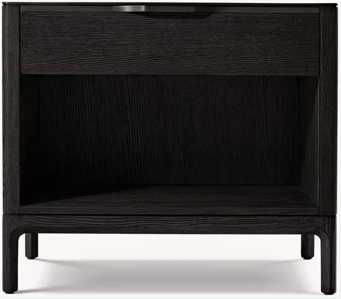 Table de chevet Tournon en bois massif noir, vue 6 sur 6