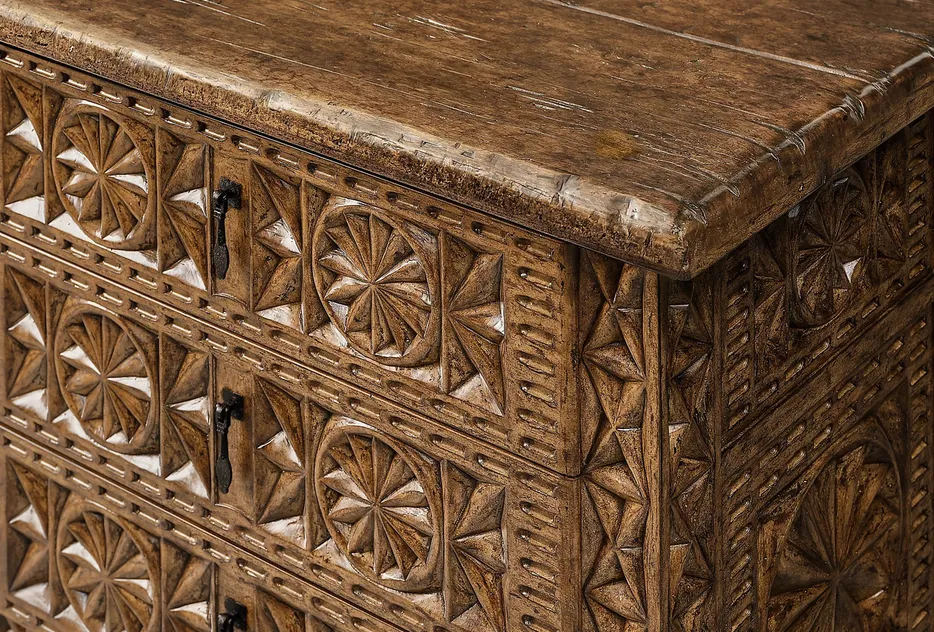 Table de chevet Uzès en bois massif noir, vue 5 sur 6