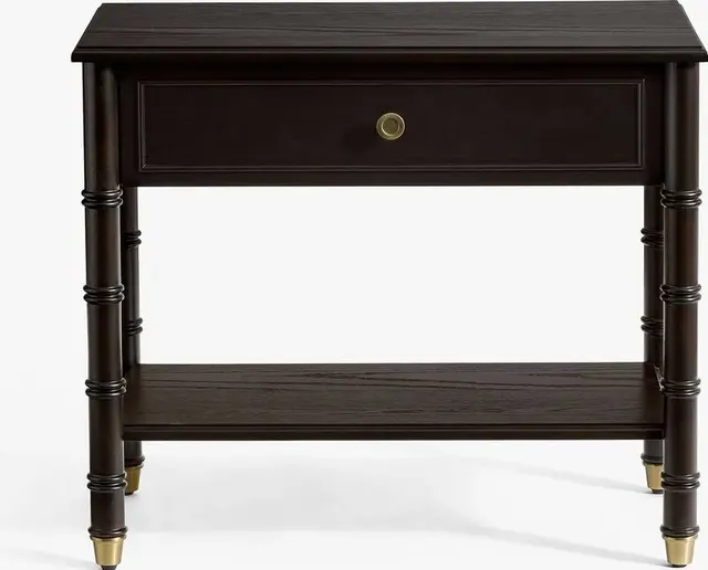 Table de chevet Valensole en bois massif noir — tables de chevet
