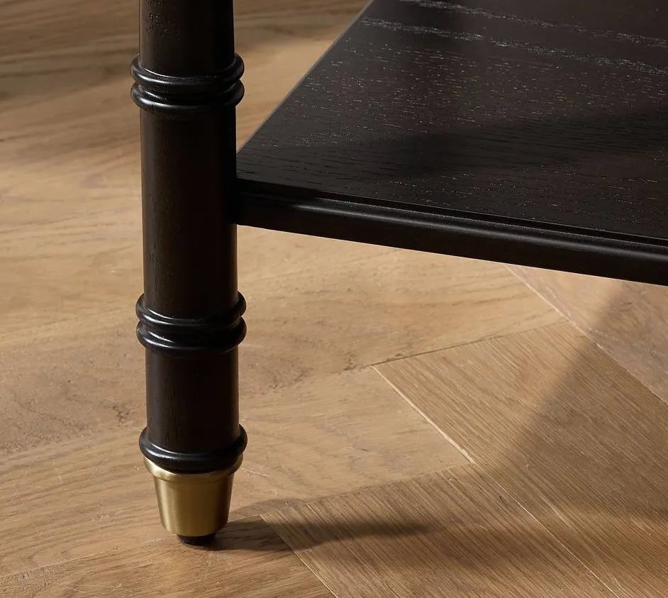 Table de chevet Valensole en bois massif noir, vue 2 sur 4