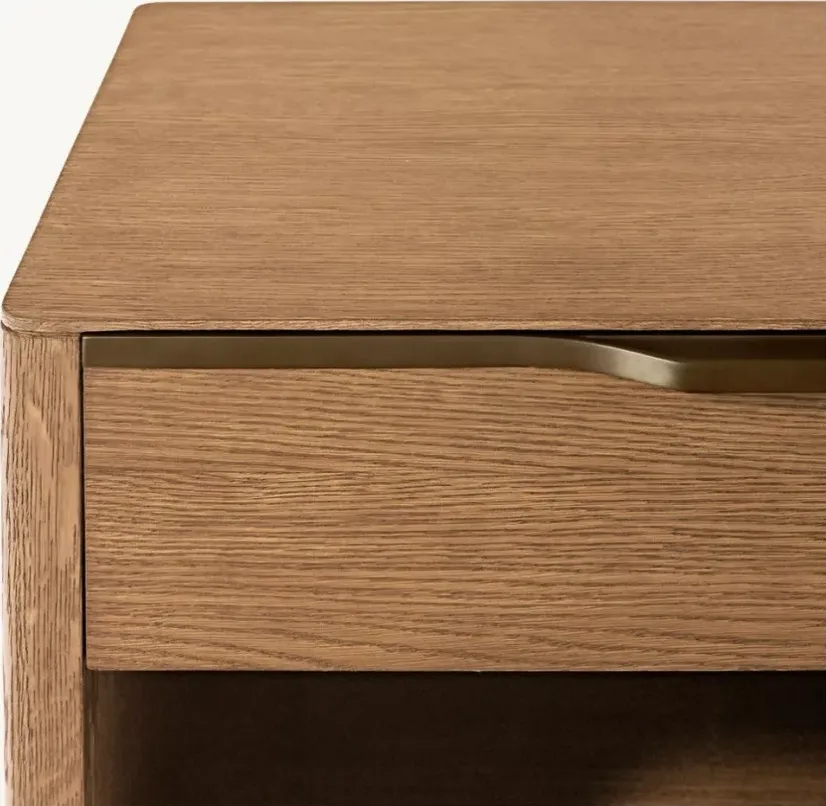 Table de chevet Vauvert en bois massif brun, vue 2 sur 6