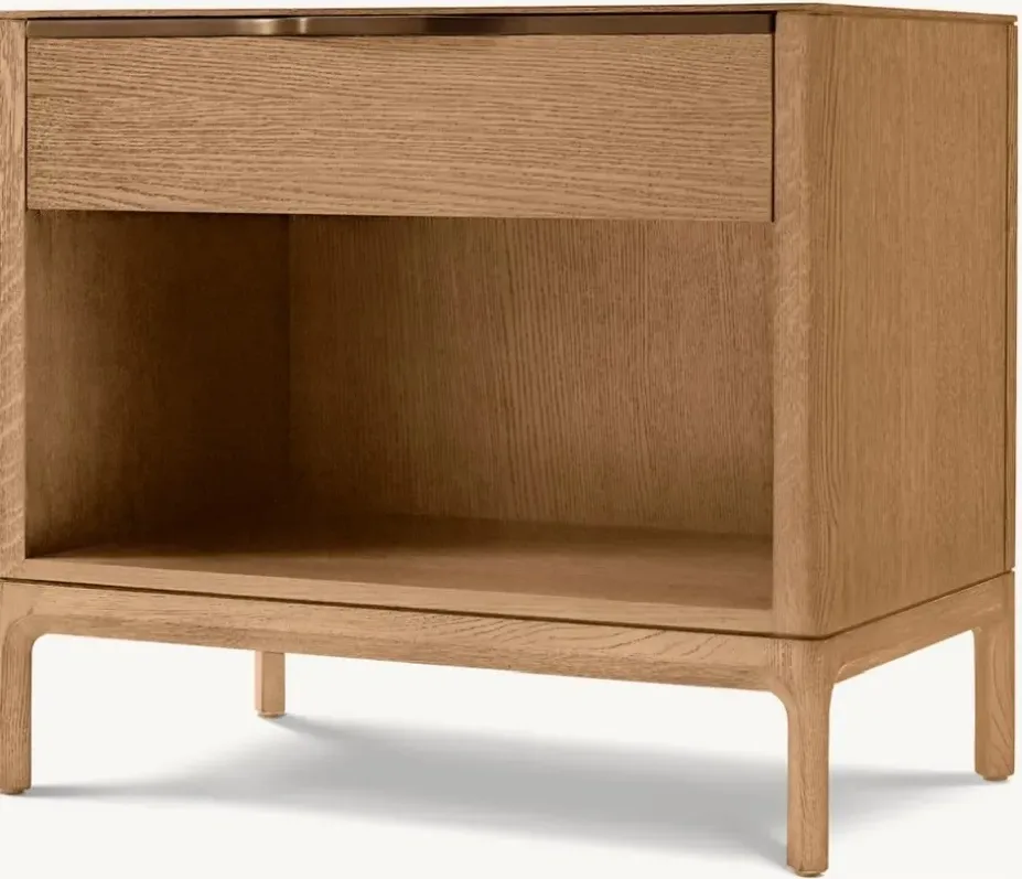 Table de chevet Vauvert en bois massif brun, vue 3 sur 6