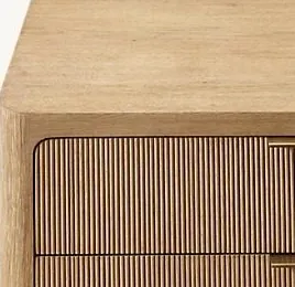 Table de chevet Vogüé en placage de chêne, vue 3 sur 6