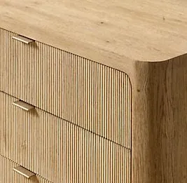 Table de chevet Vogüé en placage de chêne, vue 4 sur 6