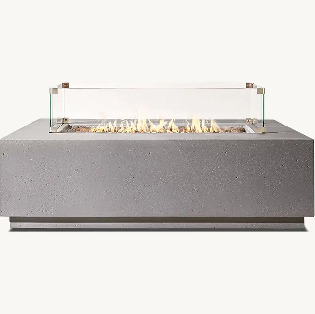 Table de foyer rectangulaire pour jardin — mobilier d'extérieur