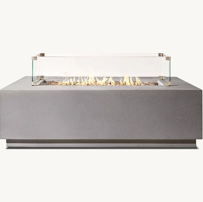 Table de foyer rectangulaire pour jardin, collection mobilier d'extérieur ELWOOD HOME