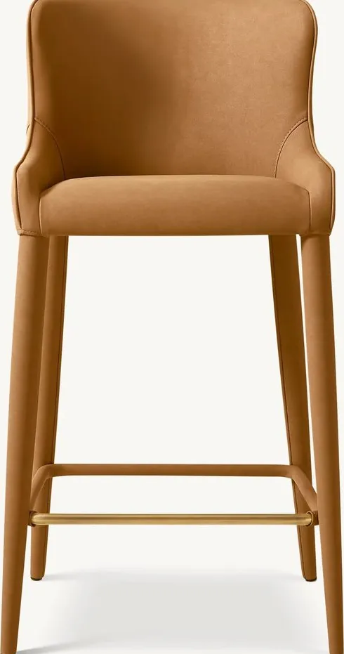 Tabouret Anduze en cuir, vue 2 sur 4