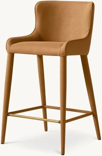Tabouret Anduze en cuir, vue 3 sur 4