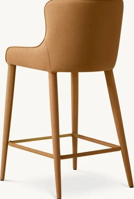 Tabouret Anduze en cuir, vue 4 sur 4