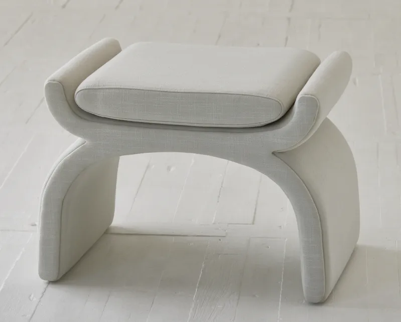 Tabouret Auray en tissu, vue 2 sur 6