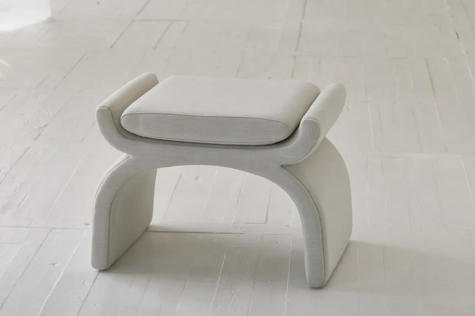 Tabouret Auray en tissu, vue 3 sur 6