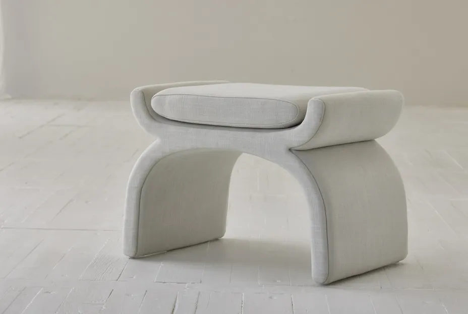 Tabouret Auray en tissu, vue 4 sur 6