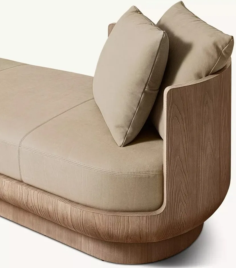 Tabouret Carennac en cuir, vue 2 sur 4