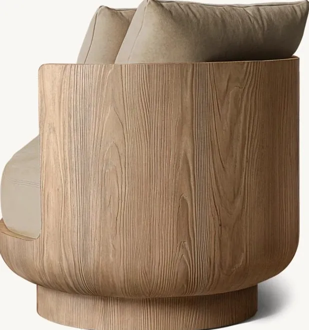 Tabouret Carennac en cuir, vue 3 sur 4