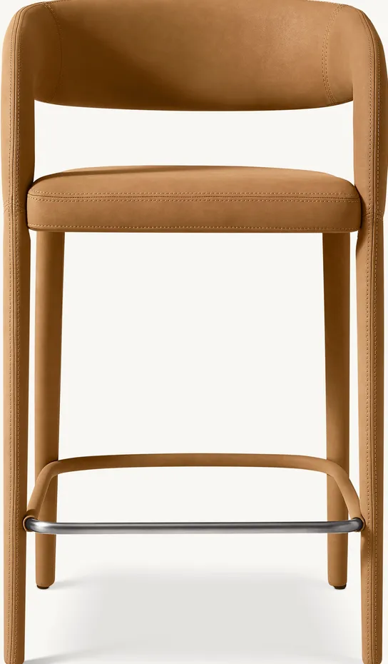 Tabouret de bar Annonay en cuir, vue 2 sur 4