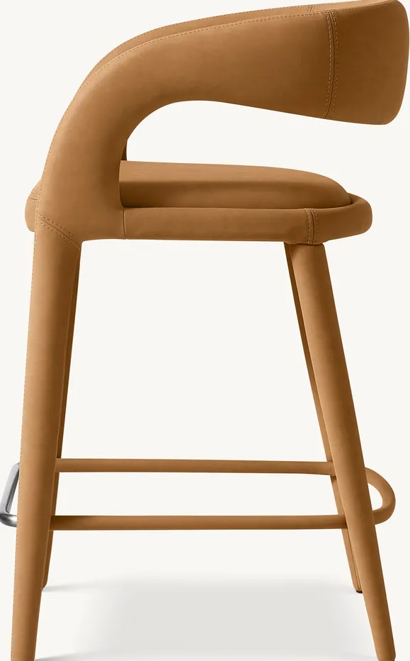 Tabouret de bar Annonay en cuir, vue 3 sur 4