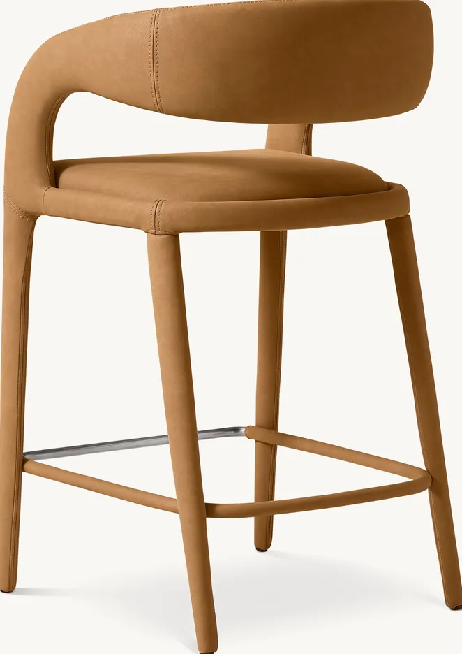 Tabouret de bar Annonay en cuir, vue 4 sur 4