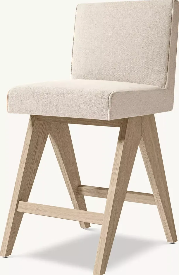 Tabouret de bar Apt en tissu, vue 2 sur 5