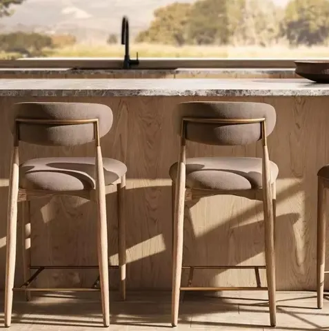 Tabouret de bar Capdenac en tissu — chaises