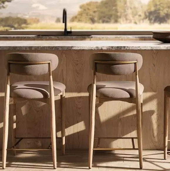 Tabouret de bar Capdenac en tissu — chaises