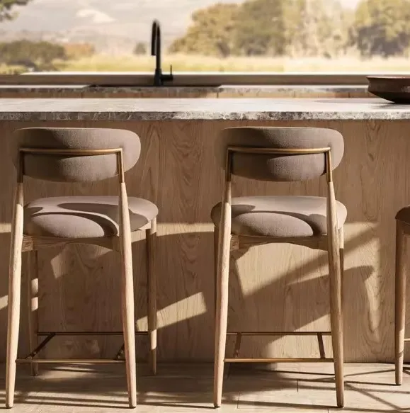 Tabouret de bar Capdenac en tissu, collection chaises ELWOOD HOME
