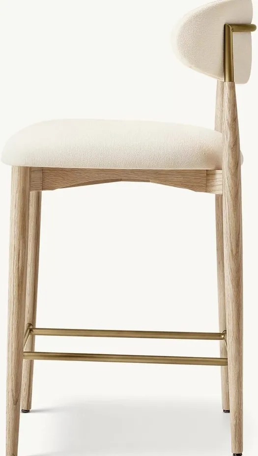 Tabouret de bar Capdenac en tissu, vue 3 sur 5