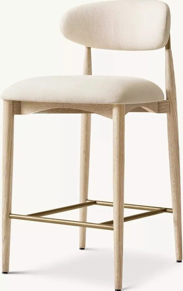 Tabouret de bar Capdenac en tissu, vue 4 sur 5