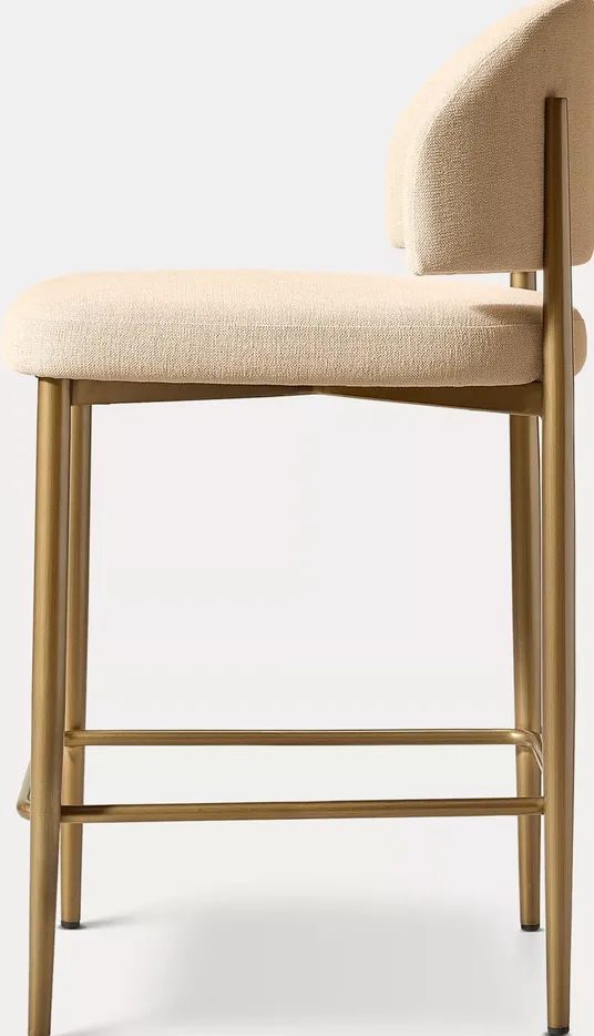 Tabouret de bar Céreste en tissu, vue 4 sur 5
