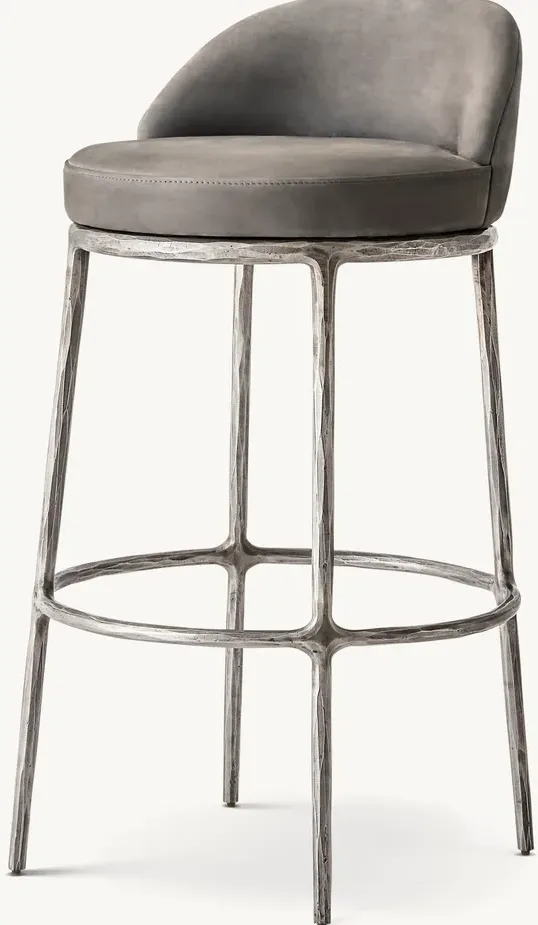 Tabouret de bar Dinan en cuir, collection chaises ELWOOD HOME