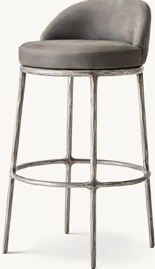 Tabouret de bar Dinan en cuir, vue 2 sur 6