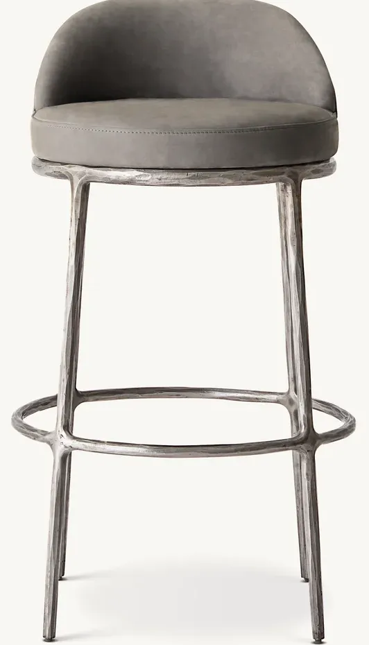 Tabouret de bar Dinan en cuir, vue 3 sur 6